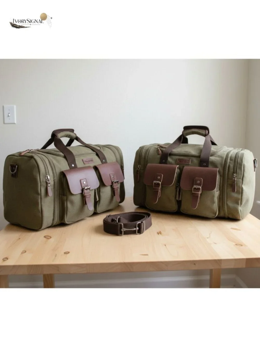 Expandable Canvas Duffle Bag 60L Weekender Overnight Travel Bag